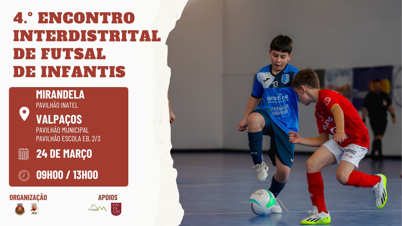 AF Bragança e AF Vila Real promovem 4.º Encontro Interdistrital de Futsal em Infantis